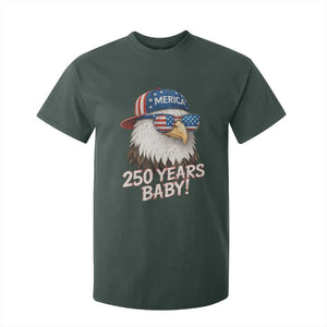 250th Anniversary USA 250 Years Baby Bald Eagle T Shirt For Kid TS11 Dark Forest Green Print Your Wear