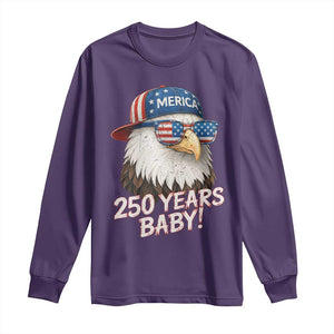250th Anniversary USA 250 Years Baby Bald Eagle Long Sleeve Shirt TS11 Purple Print Your Wear