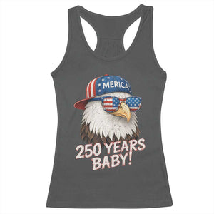 250th Anniversary USA 250 Years Baby Bald Eagle Racerback Tank Top TS11 Dark Heather Print Your Wear