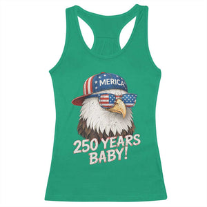 250th Anniversary USA 250 Years Baby Bald Eagle Racerback Tank Top TS11 Irish Green Print Your Wear