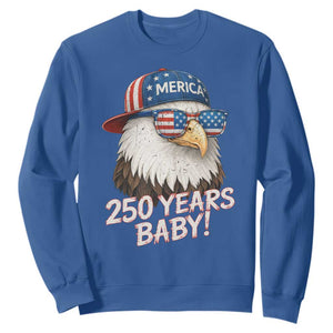 250th Anniversary USA 250 Years Baby Bald Eagle Sweatshirt TS11 Royal Blue Print Your Wear