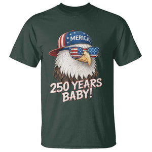 250th Anniversary USA 250 Years Baby Bald Eagle T Shirt TS11 Dark Forest Green Print Your Wear
