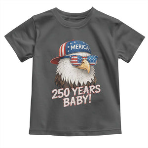 250th Anniversary USA 250 Years Baby Bald Eagle Toddler T Shirt TS11 Dark Heather Print Your Wear