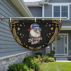 250th Anniversary USA 250 Years Baby Bald Eagle Patriotic Fan Flag