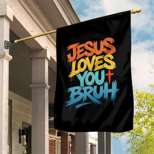 Jesus Loves You Bruh Garden Flag Funny Christian Believer Faith God Retro Religious TS11 Print Your Wear
