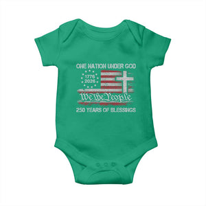 One Nation Under God 250 Years Of Blessing Baby Onesie 250th Faith Anniversary USA TS11 Irish Green Print Your Wear