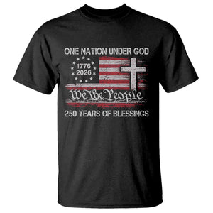 One Nation Under God 250 Years Of Blessing T Shirt 250th Faith Anniversary USA TS11 Black Print Your Wear