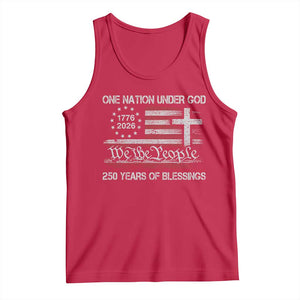 One Nation Under God 250 Years Of Blessing Tank Top 250th Faith Anniversary USA TS11 Red Print Your Wear