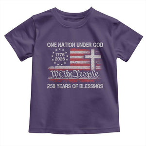 One Nation Under God 250 Years Of Blessing Toddler T Shirt 250th Faith Anniversary USA TS11 Purple Print Your Wear