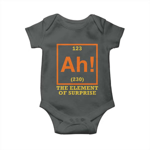 Ah The Element Of Surprise Baby Onesie Chemistry Science Humor Retro Periodic Table TS11 Dark Heather Print Your Wear