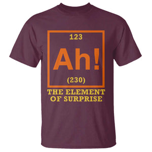 Ah The Element Of Surprise T Shirt Chemistry Science Humor Retro Periodic Table TS11 Maroon Print Your Wear