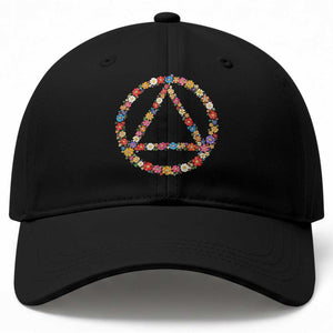 AA Sober Retro Flower Symbol Serenity Recovery Baseball Cap TS11 Print Your Wear