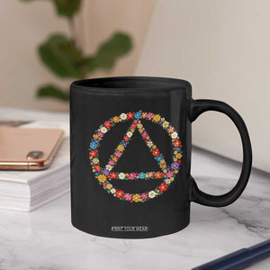 AA Sober Retro Flower Symbol Serenity Recovery Coffee Mug TS11 Print Your Wear