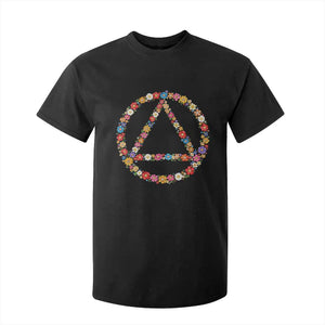 AA Sober Retro Flower Symbol Serenity Recovery T Shirt For Kid TS11 Black Print Your Wear