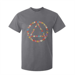AA Sober Retro Flower Symbol Serenity Recovery T Shirt For Kid TS11 Charcoal Print Your Wear