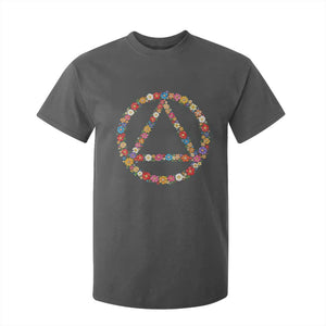 AA Sober Retro Flower Symbol Serenity Recovery T Shirt For Kid TS11 Dark Heather Print Your Wear