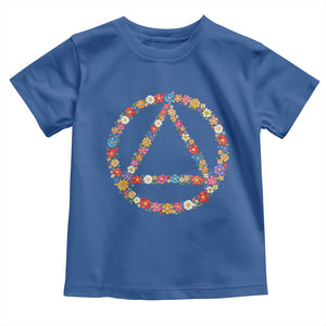 AA Sober Retro Flower Symbol Serenity Recovery Toddler T Shirt TS11 Royal Blue Print Your Wear