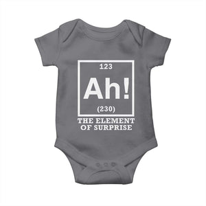 Ah The Element Of Surprise Baby Onesie - Funny Chemistry Science Pun TS11 Charcoal Print Your Wear