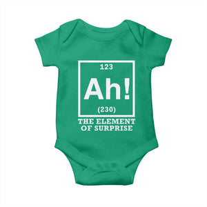Ah The Element Of Surprise Baby Onesie - Funny Chemistry Science Pun TS11 Irish Green Print Your Wear