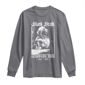 Black Death European Tour Long Sleeve Shirt Plague Rat Medieval History Skull Gothic TS11 Charcoal Print Your Wear