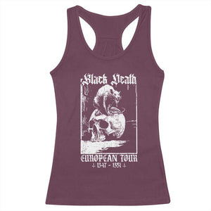 Black Death European Tour Racerback Tank Top Plague Rat Medieval History Skull Gothic TS11 Maroon Print Your Wear