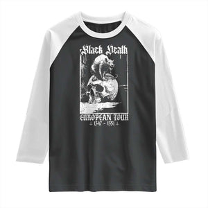 Black Death European Tour Raglan Shirt Plague Rat Medieval History Skull Gothic TS11 Black White Print Your Wear