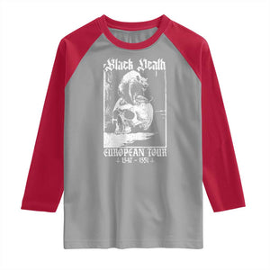 Black Death European Tour Raglan Shirt Plague Rat Medieval History Skull Gothic TS11 Sport Gray Red Print Your Wear