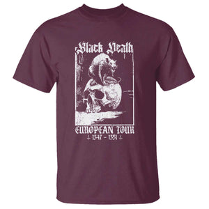 Black Death European Tour T Shirt Plague Rat Medieval History Skull Gothic TS11 Maroon Print Your Wear