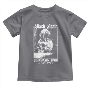 Black Death European Tour Toddler T Shirt Plague Rat Medieval History Skull Gothic TS11 Charcoal Print Your Wear