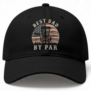 Funny Disc Golf Dad Best Dad By Par Baseball Cap Vintage American Flag Fathers Day TS11 Print Your Wear