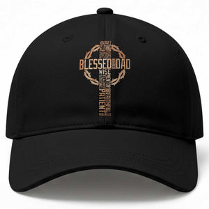Blessed Dad Christian Baseball Cap Religious Cross Fathers Day TS11 Print Your Wear