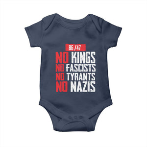 No Kings No Fascists No Tyrants No Nazis 8647 Baby Onesie TS11 Navy Print Your Wear