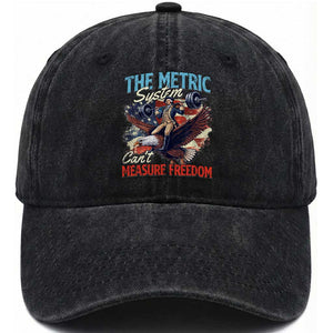 Funny The Metric System Can't Measure Freedom 4th Of July Washed Cotton Baseball Cap TS11 Print Your Wear