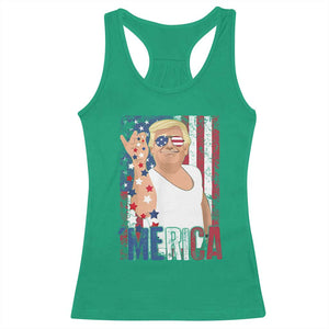 Funny Patriotic Trump Merica Racerback Tank Top Vintage American Flag 4th of July TS11 Irish Green Print Your Wear