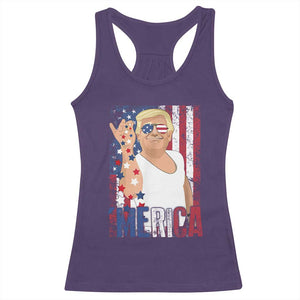 Funny Patriotic Trump Merica Racerback Tank Top Vintage American Flag 4th of July TS11 Purple Print Your Wear