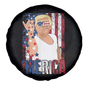 Funny Patriotic Trump Merica Spare Tire Cover Vintage American Flag 4th of July TS11 Print Your Wear