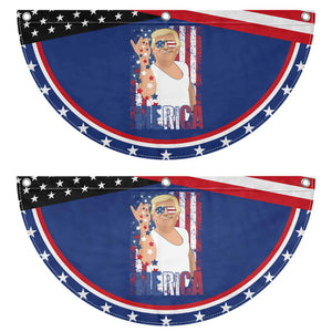 Funny Trump Merica Patriotic Fan Flag Vintage American Flag 4th of July
