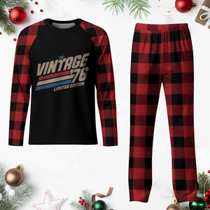 50th Birthday Plaid Pajama Set Vintage 1976 50 Years Old Birthday USA Stripes TS11 Buffalo Plaid Print Your Wear