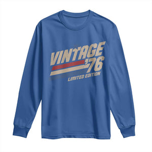 50th Birthday Long Sleeve Shirt Vintage 1976 50 Years Old Birthday USA Stripes TS11 Royal Blue Print Your Wear
