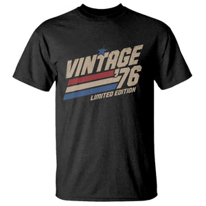 50th Birthday T Shirt Vintage 1976 50 Years Old Birthday USA Stripes TS11 Black Print Your Wear