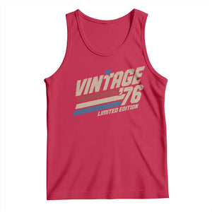 50th Birthday Tank Top Vintage 1976 50 Years Old Birthday USA Stripes