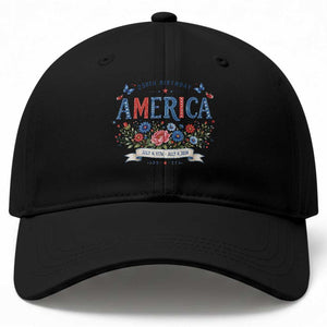 Floral 250th Birthday of America 250 Years USA Patriotic Baseball Cap