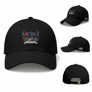 Floral 250th Birthday of America 250 Years USA Patriotic Baseball Cap