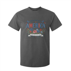 Floral 250th Birthday of America 250 Years USA Patriotic T Shirt For Kid