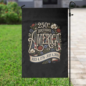 Floral America 250th Birthday Garden Flag 4th of July America 250 Years Retro