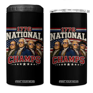 1776 National Champs Founding Father 4 in 1 Can Cooler Tumbler Funny 4th of July Patriotic