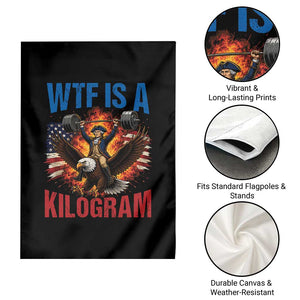 WTF Is A Kilogram Garden Flag Funny George Washington 4th of July Gym Workout