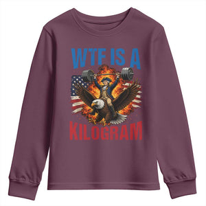 WTF Is A Kilogram Youth Sweatshirt Funny George Washington 4th of July Gym Workout