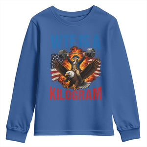 WTF Is A Kilogram Youth Sweatshirt Funny George Washington 4th of July Gym Workout
