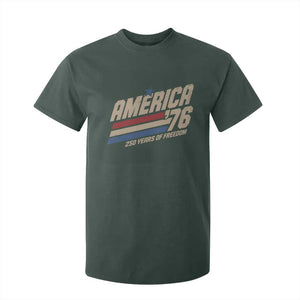 250th Anniversary USA America 76 T Shirt For Kid 250 Years Of Freedom 1776 2026 Retro TS11 Dark Forest Green Print Your Wear